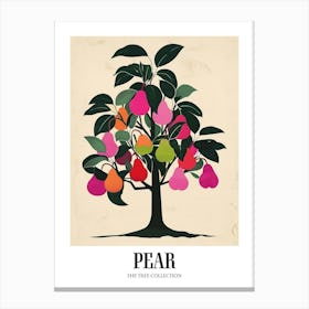 Pear Tree Colourful Illustration 3 Poster Canvas Print