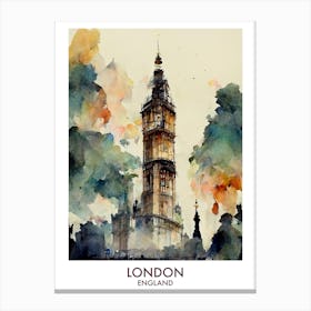 London Watercolour Travel Canvas Print