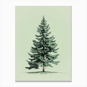 Fir Tree Minimalistic Drawing 3 Canvas Print