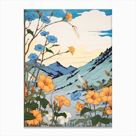 Asagao Morning Glory 2 Japanese Botanical Illustration Canvas Print