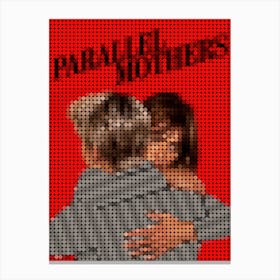 Paralle Mothers In A Pixel Dots Art Style Canvas Print