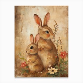 Kitsch Bunny Illustration 2 Canvas Print