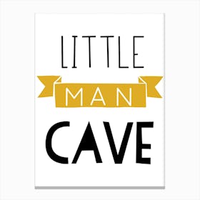 Little Man Cave Banner Mustard and Black Canvas Print