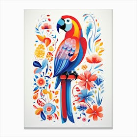Scandinavian Bird Illustration Macaw 4 Canvas Print