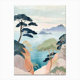 Izu Peninsula Japan 2 Retro Illustration Canvas Print