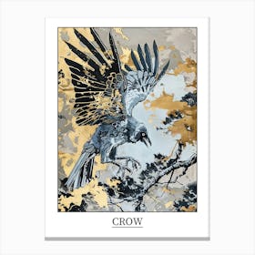 Crow Precisionist Illustration 2 Poster Canvas Print