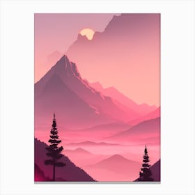 Misty Mountains Vertical Background In Pink Tone 56 Canvas Print