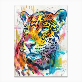 Jaguar Colourful Watercolour 1 Canvas Print