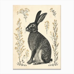 Belgian Hare Blockprint Illustration 1 Canvas Print