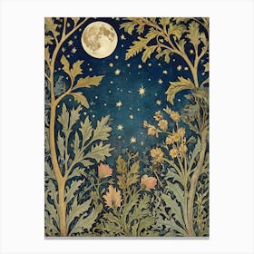 Moonlight Garden Style William Morris Canvas Print