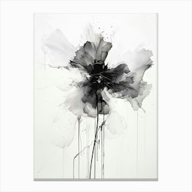 Fragility Abstract Black And White 3 Canvas Print