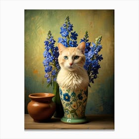 Cat In A Vase 1 Canvas Print