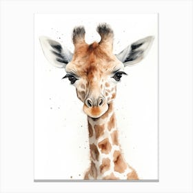 Baby Giraffe Watercolour Nursery 3 Canvas Print
