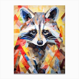 A Raccoon In The Style Of Jasper Johns 1 Canvas Print