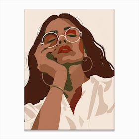 Woman In Glasses Canvas Print