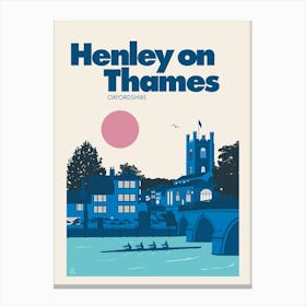 Henley On Thames, Oxfordshire (Blue) Canvas Print