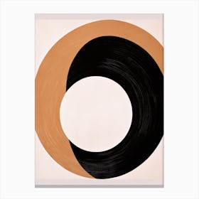 Bauhaus Serendipity: Beige Circular Echoes Canvas Print