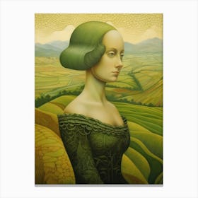 Woman In A Green Dress Canvas Print