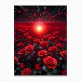 Red Roses Background Canvas Print