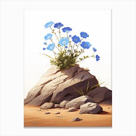 Forget Me Not, Sprouting From A Rock In The Dessert  (2) Canvas Print