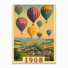 Aihrgdesign A Vintage Travel Poster Of A 1908 Hot Air Balloon 2be945be 01f1 42ac 8150 D8681e98479c 1 Canvas Print