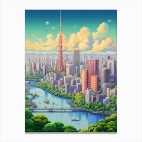 Tokyo Pixel Art 1 Canvas Print
