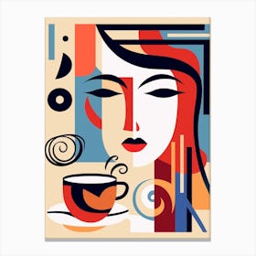 Geometric Coffee Face 4 Canvas Print