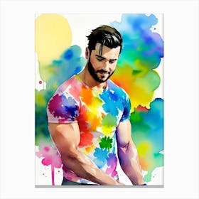 Man In A Colorful Shirt 2 Canvas Print