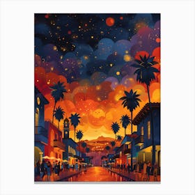 Sunset In Las Vegas Canvas Print