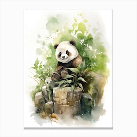 Panda Art Sculpting Watercolour 3 Canvas Print