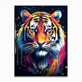 Tiger Art In Graffiti Art Style 4 Canvas Print