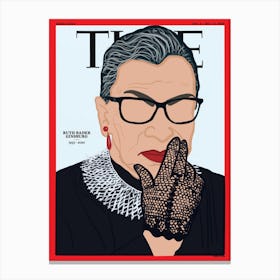 Ruth Bader TIME Magazine illustration - Inspiring lawyer women collection  Canvas Print