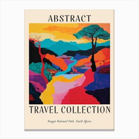 Abstract Travel Collection Poster Kruger National Park South Africa 1 Canvas Print