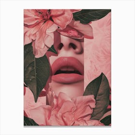 Portrait Of A Woman With Flowers Canvas Print