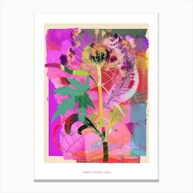 Queen Anne S Lace 1 Neon Flower Collage Poster Canvas Print