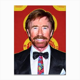 Chuck Norris Illustration Movies Canvas Print