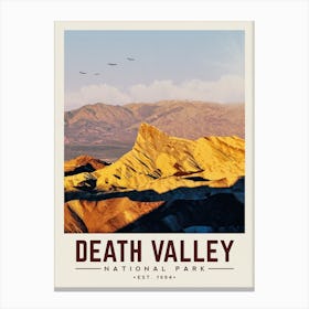 Death Valley Minimalist Travel Poster Canvas Print