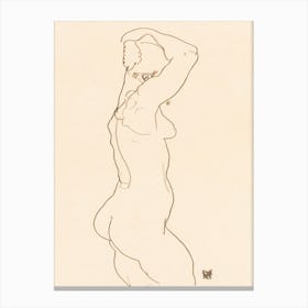 Standing Nude, Facing Right (1918), Egon Schiele Canvas Print
