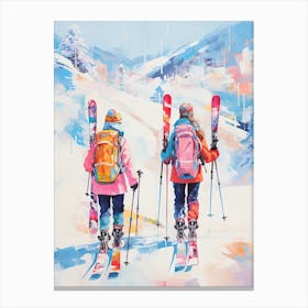 Aspen Snowmass   Colorado Usa, Ski Resort Illustration 4 Canvas Print