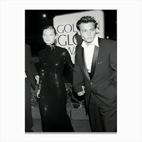 American Actor Johnny Depp With British Model Kate Moss Canvas Print