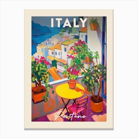 Positano Italy 2 Fauvist Painting Travel Poster Canvas Print