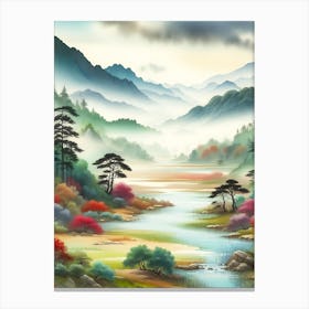 Japanese Landscape Painting Canvas Print