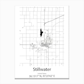 Stillwater,United States Minimalist Map Leinwandbild