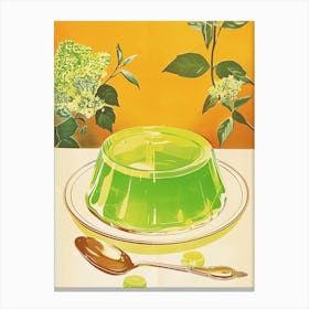 Retro Bright Green Jelly Vintage Cookbook Inspired 1 Canvas Print