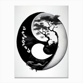 Black And White Yin and Yang 4, Illustration Canvas Print