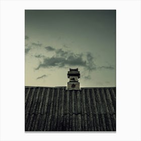 The Night Sky And The Roof Of The Old House Canvas Print