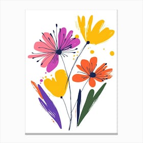 Flowers On White Background 1 Canvas Print