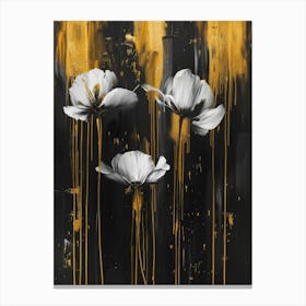 Three White Poppies Canvas Print