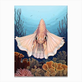 Blanket Octopus Detailed Illustration 3 Canvas Print