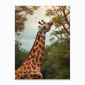 Giraffe In The Forest 1 Canvas Print